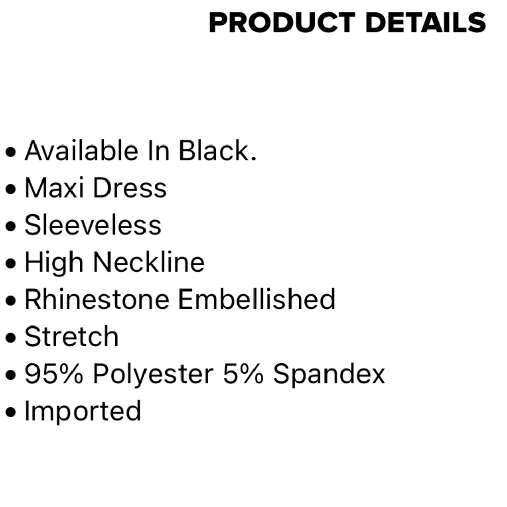 Black Rhinestone Maxi Dress - Picture 7 of 7